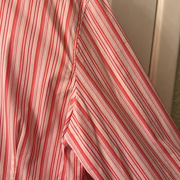 Chicos longsleevee pink white ane red striped button down blouse size 3 - Picture 7 of 9
